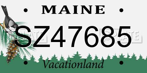 SZ47685 Maine License Plate