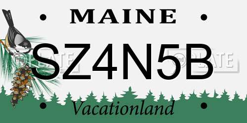 SZ4N5B Maine License Plate