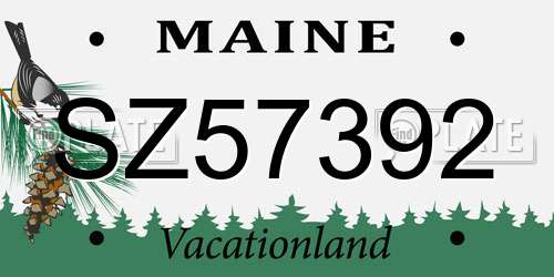 SZ57392 Maine License Plate