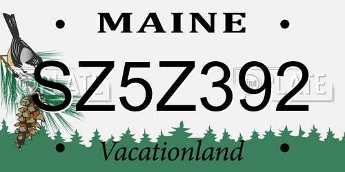 SZ5Z392 Maine License Plate