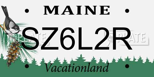 SZ6L2R Maine License Plate