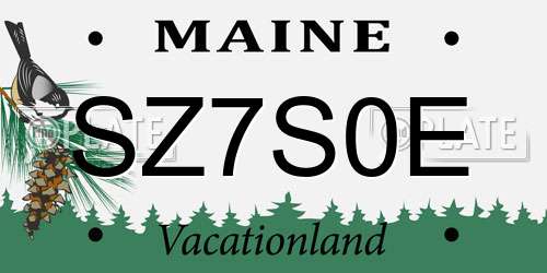 SZ7S0E Maine License Plate