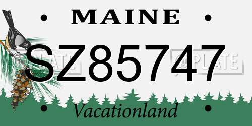SZ85747 Maine License Plate
