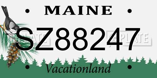 SZ88247 Maine License Plate