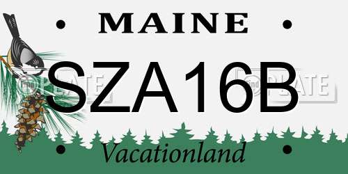 SZA16B Maine License Plate