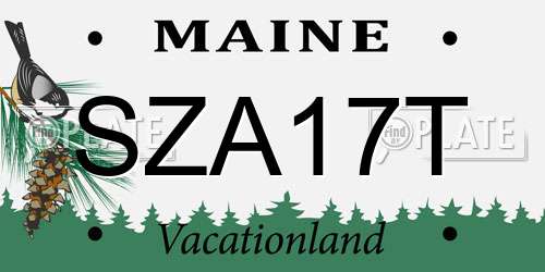 SZA17T Maine License Plate