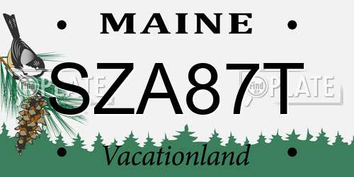 SZA87T Maine License Plate