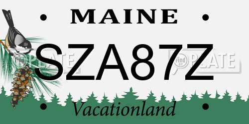 SZA87Z Maine License Plate