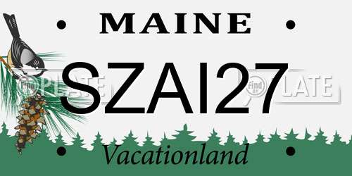 SZAI27 Maine License Plate