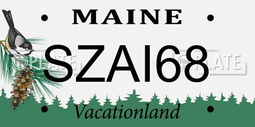 SZAI68 Maine License Plate
