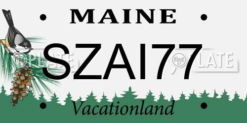 SZAI77 Maine License Plate