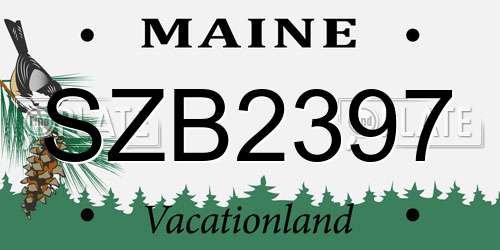 SZB2397 Maine License Plate