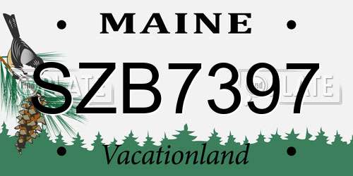 SZB7397 Maine License Plate