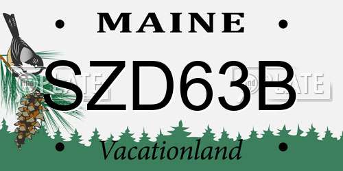 SZD63B Maine License Plate