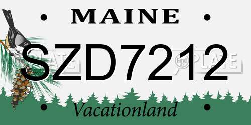 SZD7212 Maine License Plate