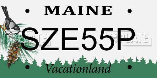 SZE55P Maine License Plate