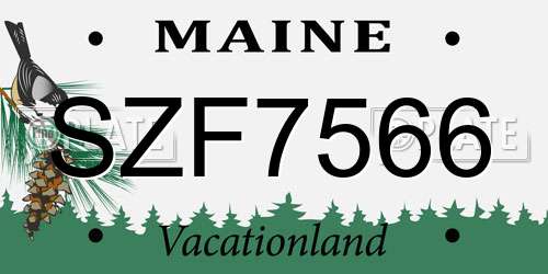 SZF7566 Maine License Plate