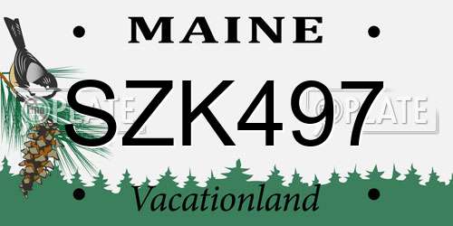 SZK497 Maine License Plate