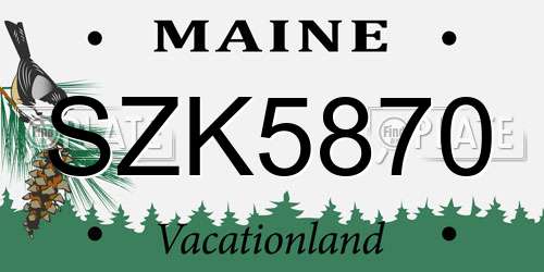 SZK5870 Maine License Plate