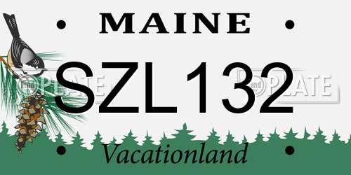 SZL132 Maine License Plate