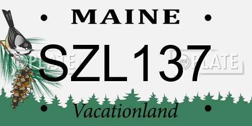 SZL137 Maine License Plate