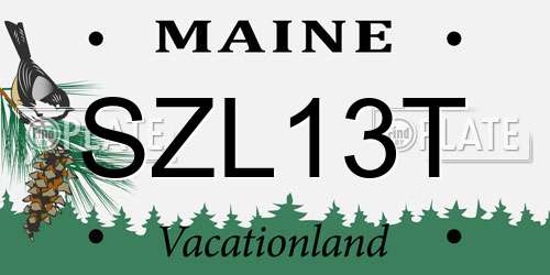 SZL13T Maine License Plate