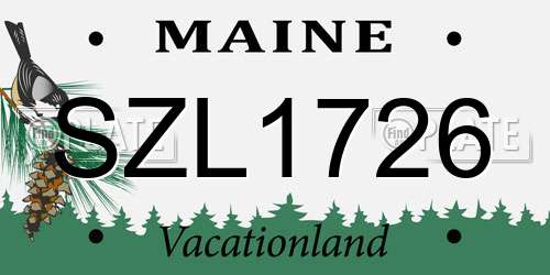 SZL1726 Maine License Plate