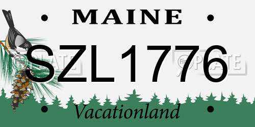 SZL1776 Maine License Plate