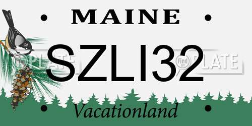 SZLI32 Maine License Plate