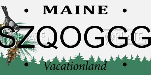 SZQOGGG Maine License Plate