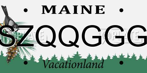 SZQQGGG Maine License Plate