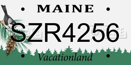 SZR4256 Maine License Plate