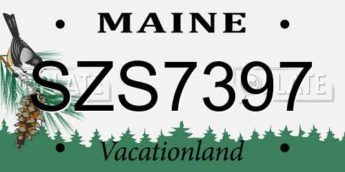 SZS7397 Maine License Plate