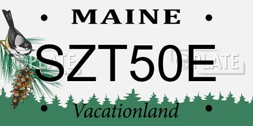 SZT50E Maine License Plate