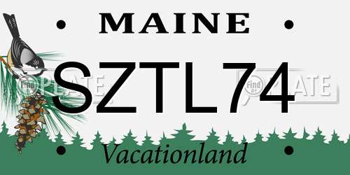 SZTL74 Maine License Plate