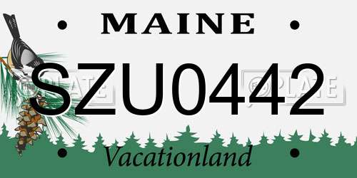 SZU0442 Maine License Plate