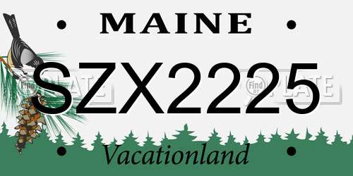 SZX2225 Maine License Plate