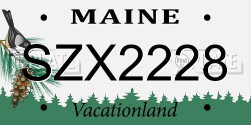 SZX2228 Maine License Plate