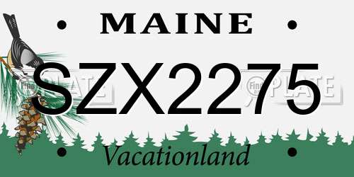 SZX2275 Maine License Plate