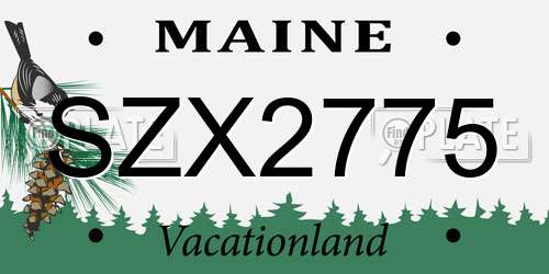 SZX2775 Maine License Plate