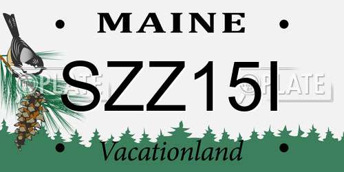 SZZ15I Maine License Plate