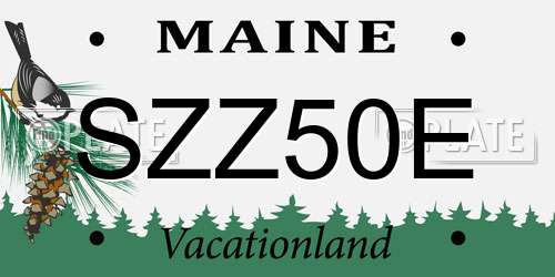 SZZ50E Maine License Plate