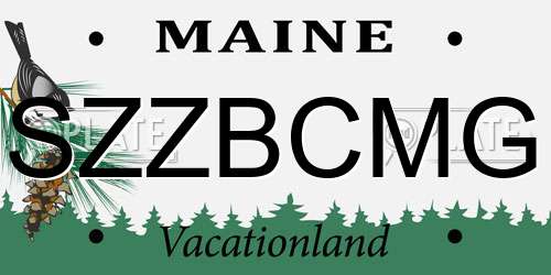 SZZBCMG Maine License Plate