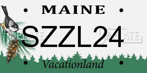 SZZL24 Maine License Plate