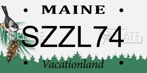 SZZL74 Maine License Plate