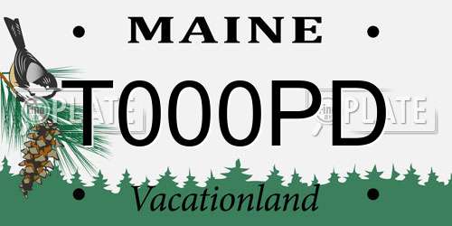 T000PD Maine License Plate