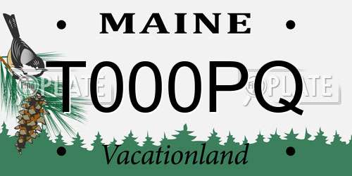 T000PQ Maine License Plate