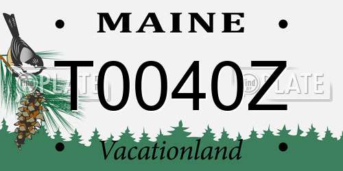 T0040Z Maine License Plate