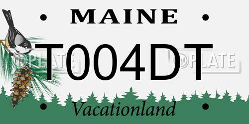 T004DT Maine License Plate