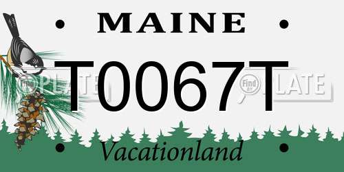 T0067T Maine License Plate